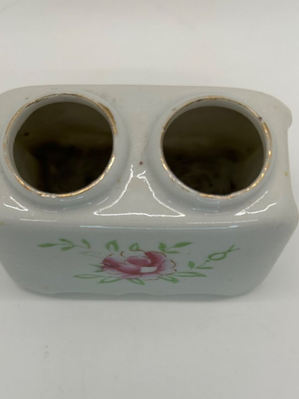 Vintage Ceramic Cat Salt & Pepper Shakers Nodders Floral Base Orange & White - Picture 8 of 16